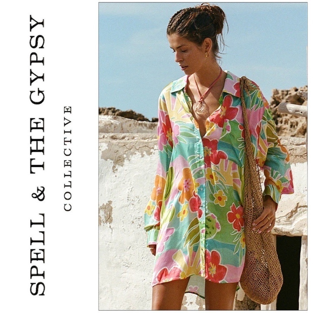 Spell & The Gypsy Collective x Free People Margi Hour Shirt Dress New Size XS